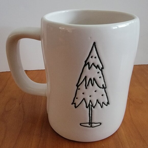 Three (3) Rae Dunn Ceramic Deck the Halls/Christmas Tree Mugs - Picture 3 of 10